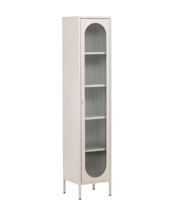 Venture Design Cali Skab       Låge Og   Hylder Glas Og Beige Stål