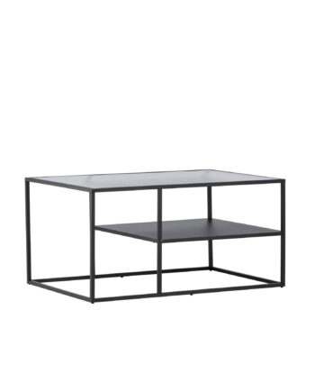 Venture Design Campinas Sofabord       Hylde Glas Og Sort Stål  90x60