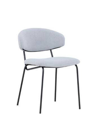 Venture Design Chico Spisebordsstol Lyseblå Bouclé Stof Og Sort Stål