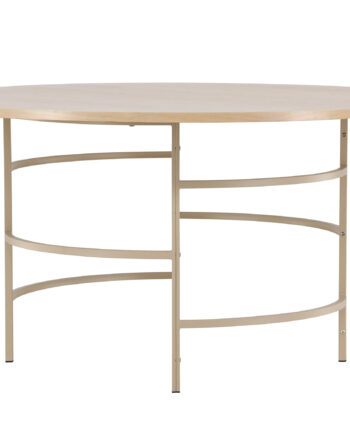 Venture Design Copenhagen Spisebord  Rund Hvidvasket Mdf Og Beige Metal  ø140