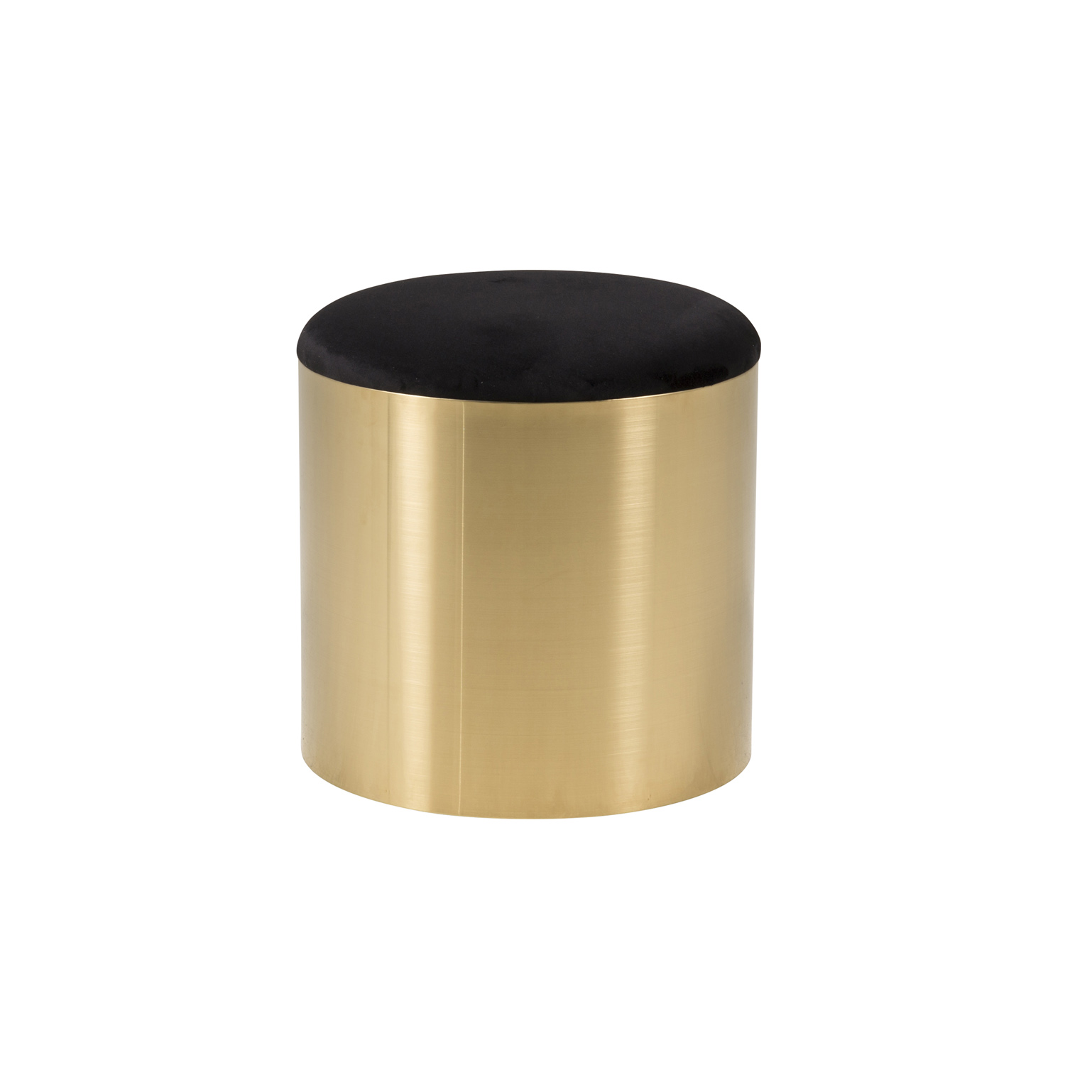 Venture Design Design Puf Sort Velour Og Messing Metal  ø45
