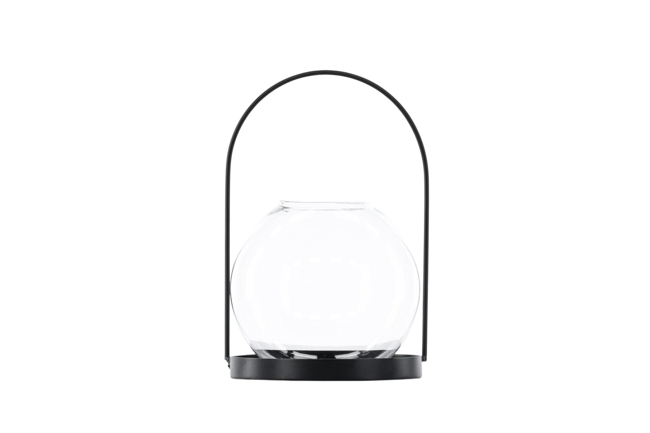 Venture Design Flora Lysestage Klar Glas Og Sort Jern  H22x14