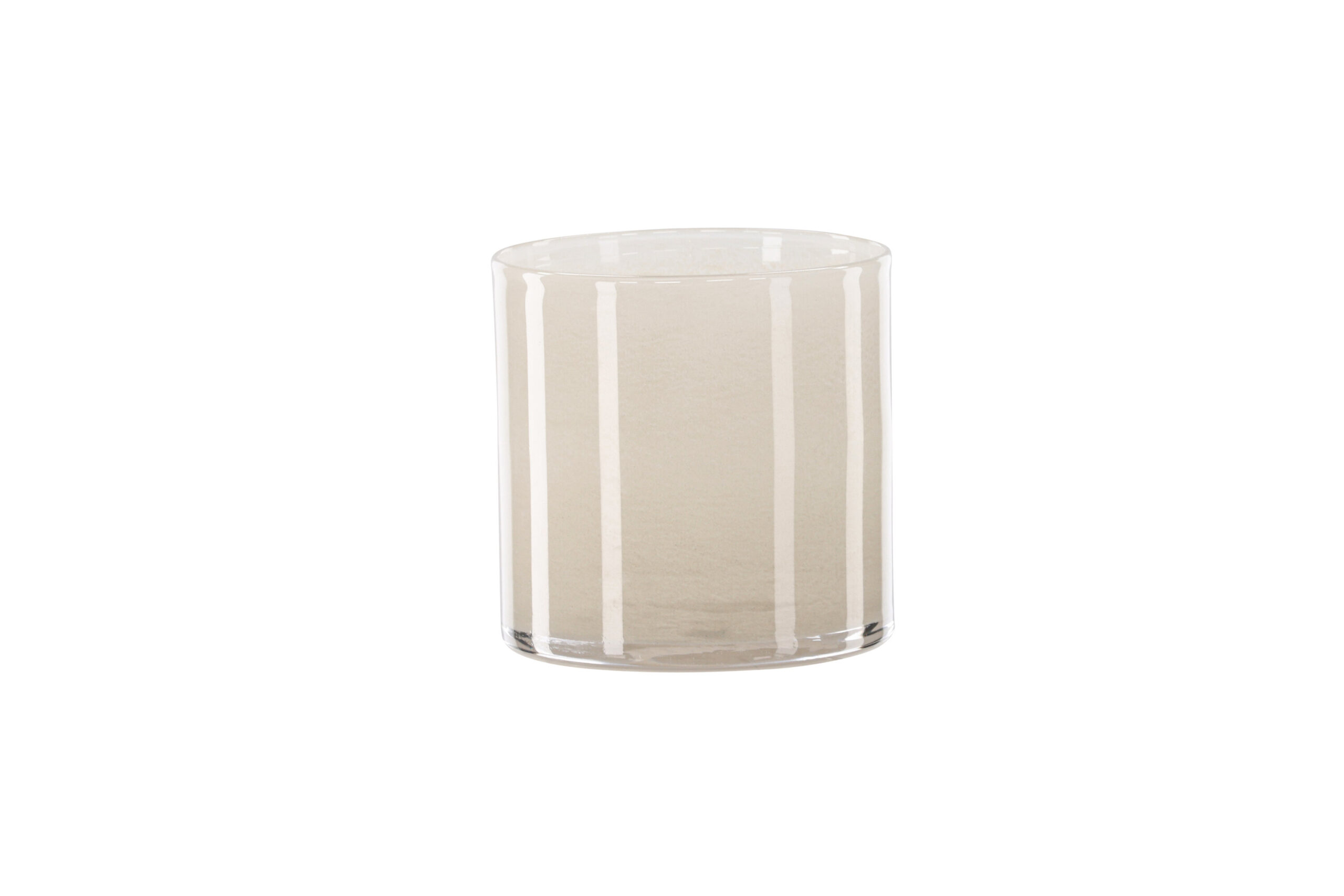 Venture Design Glora Lysestage Rund Beige Glas ø12x12h