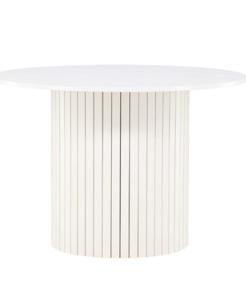 Venture Design Härön Spisebord  Rund Hvid Mdf Og Stål  ø110