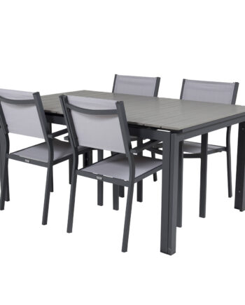 Venture Design Havebord     Levels Havebord Og   Copacabana Havestole Grå Aintwood Og Sort Alu