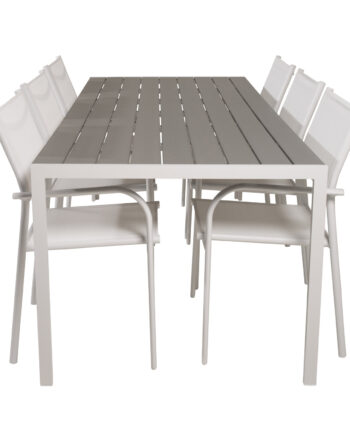 Venture Design Havesæt     Break Bord  205x90  Og   Santorini Stole     Armlæn Aintwood Alu
