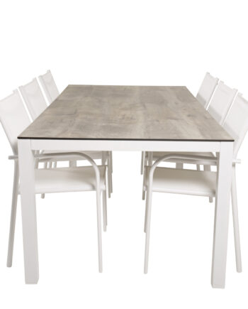 Venture Design Havesæt     Llama Bord  205x100  Og   Santorini Stole     Armlæn Laminat Alu