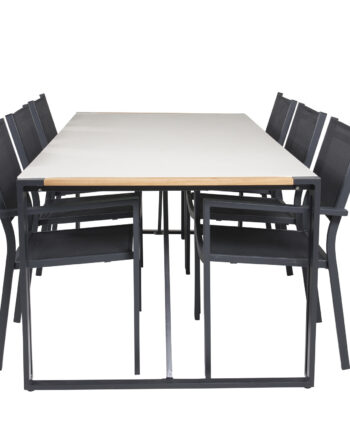 Venture Design Havesæt     Texas Bord  200x100  Og   Copacabana Stole     Armlæn Teak Alu