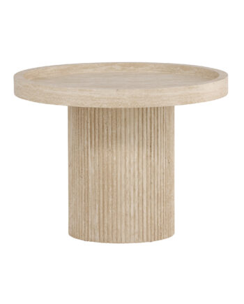 Venture Design Krille Sidebord  Rund Travertinlook 3d-papir  ø60x45
