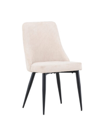 Venture Design Leone Spisebordsstol Beige Polyester Fløjl Og Sort Stål