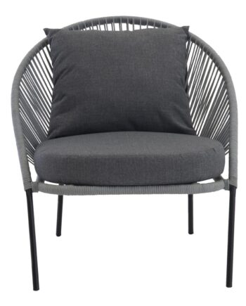 Venture Design Lindos Udendørs Loungestol Med Hynde Grå Med Sort Stel