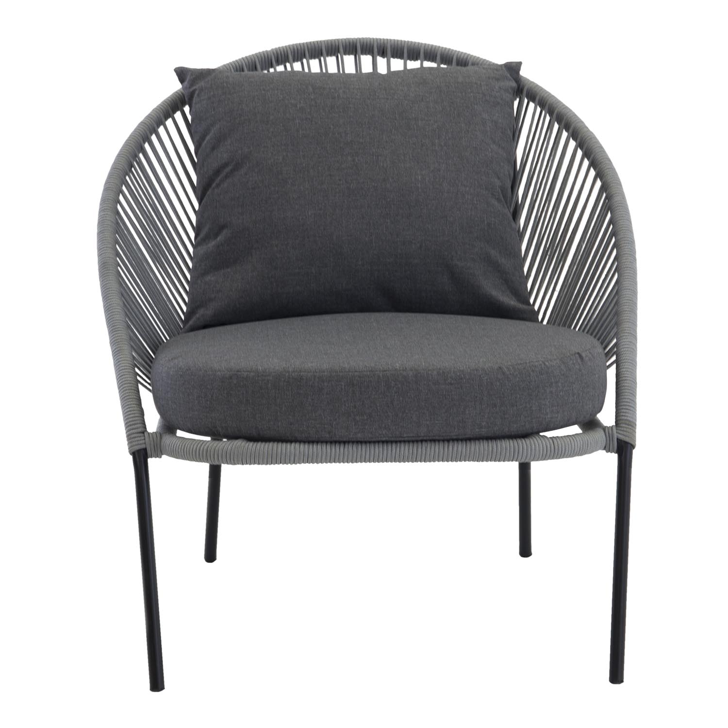 Venture Design Lindos Udendørs Loungestol Med Hynde Grå Med Sort Stel