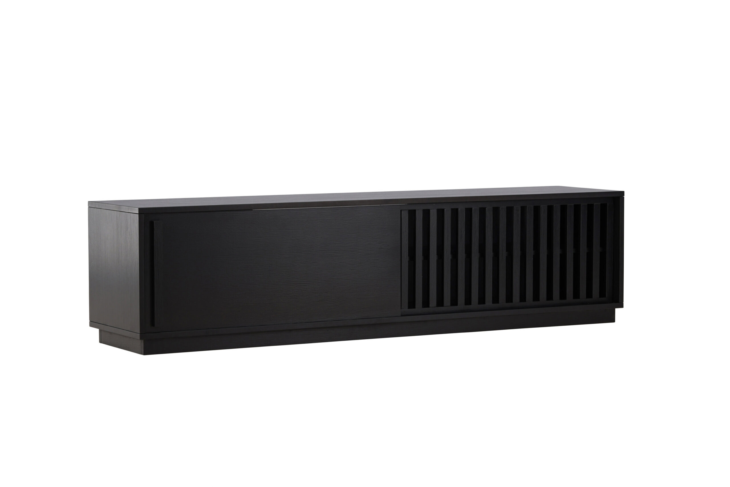 Venture Design Lugo Tv-bænk Skydelåger Og Hylde Sort Melamin 180x40