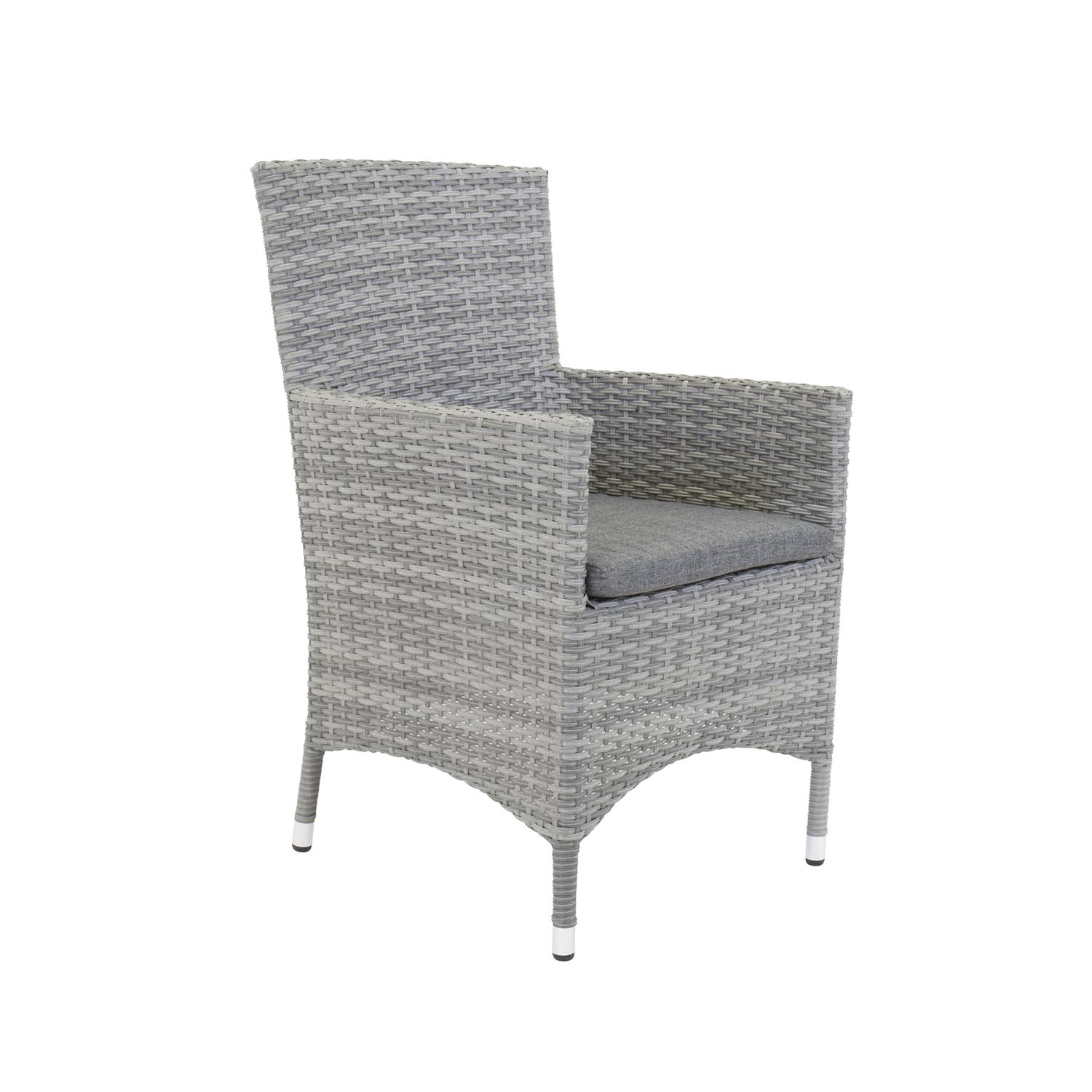 Venture Design Malin Havestol Armlæn Og Grå Stofhynde Grå Rattan Og Aluminium