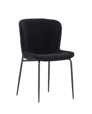 Venture Design Modesto Spisebordsstol Sort Polyester Bamsestof Og Sort Stål