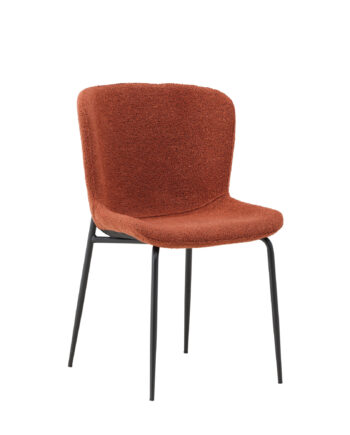 Venture Design Modesto Spisebordsstole Roasty Bouclé Stof Og Sort Stål