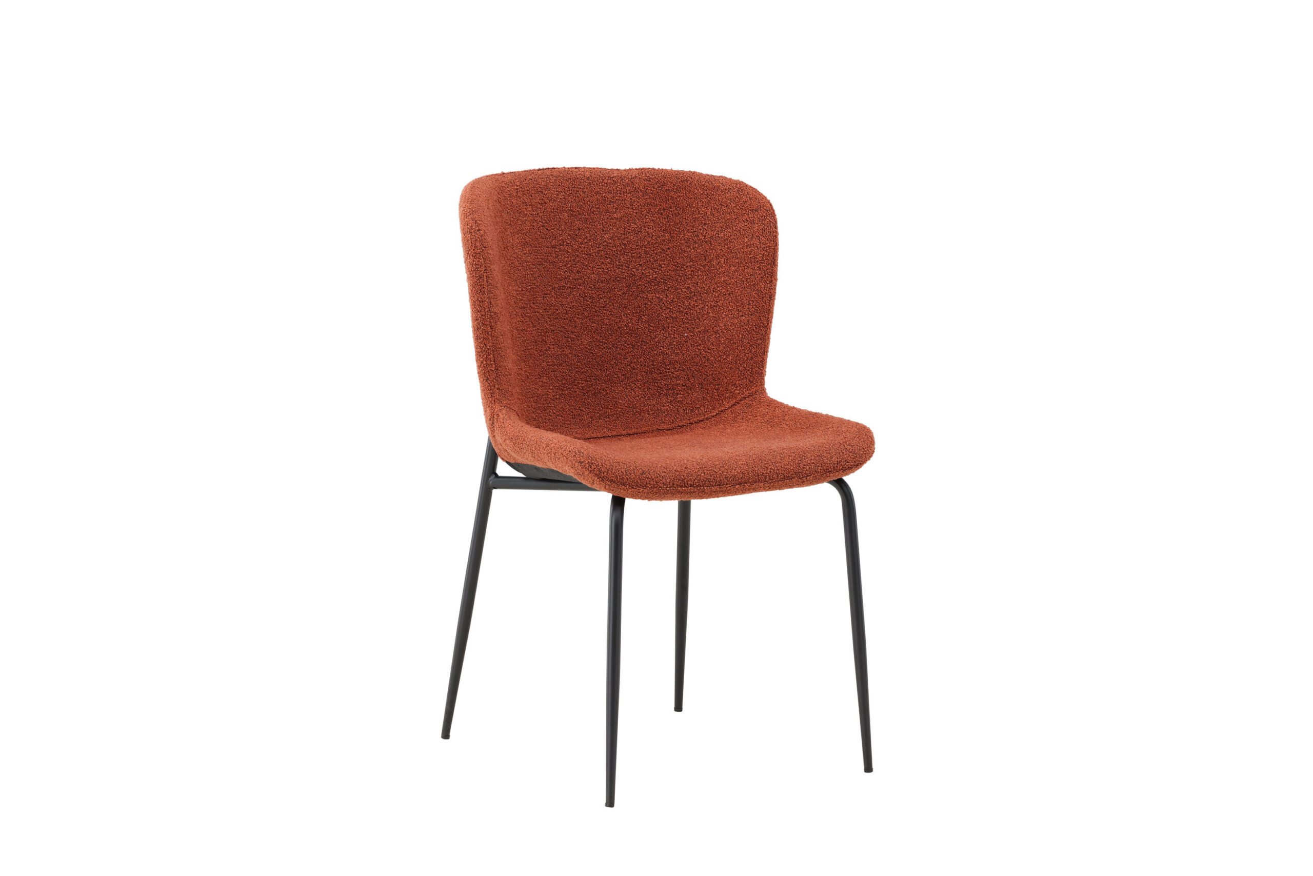 Venture Design Modesto Spisebordsstole Roasty Bouclé Stof Og Sort Stål