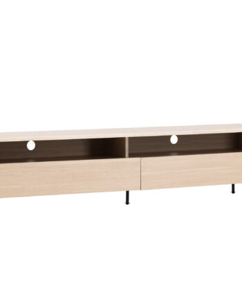 Venture Design Navarra Tv-bænk  Rektangulær Hvidvasket Melamin Og Sort Jern  180x40