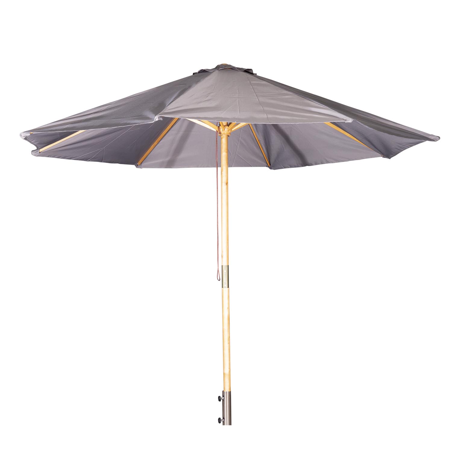 Venture Design Naxos Parasol 3m Grå Polyester Og Natur Træ
