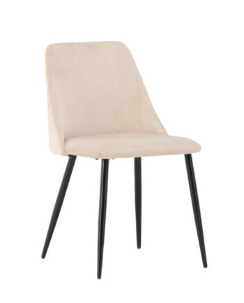 Venture Design Night Spisebordsstol Beige Polyester Fløjl Og Sort Stål