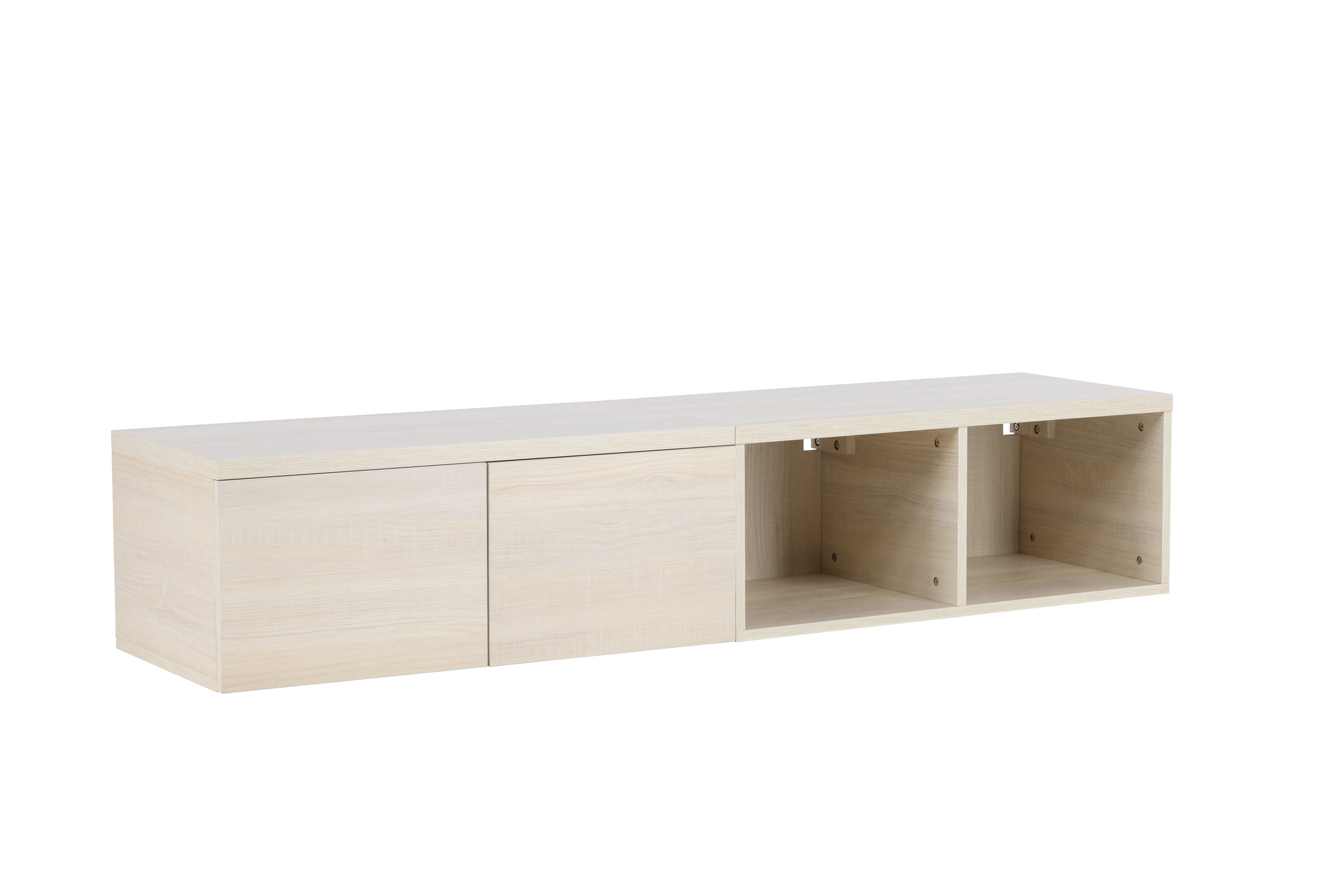 Venture Design Nomi Væghængt Tv-bord       åbne Rum Og   Skuffer Hvidkalket Mdf  180x35