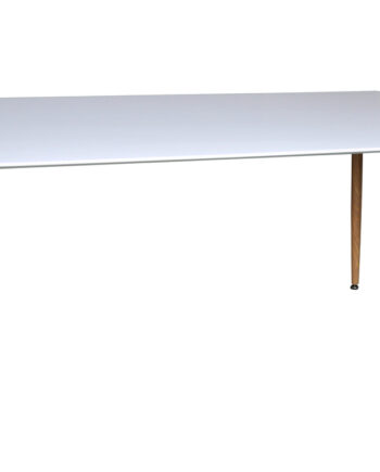 Venture Design Polar Spisebord  Rektangulær Hvid Mdf Og Natur Stål  90x180