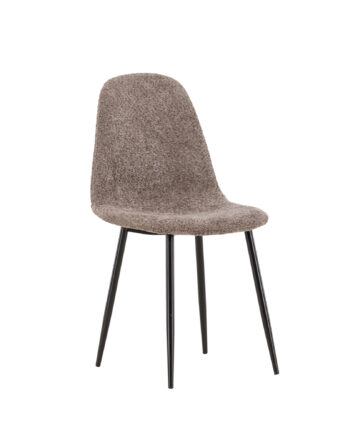 Venture Design Polar Spisebordsstol Grå Bouclé Stof Og Sort Stål