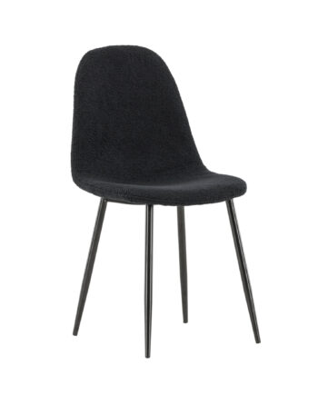 Venture Design Polar Spisebordsstol Sort Polyester Bamsestof Og Sort Stål