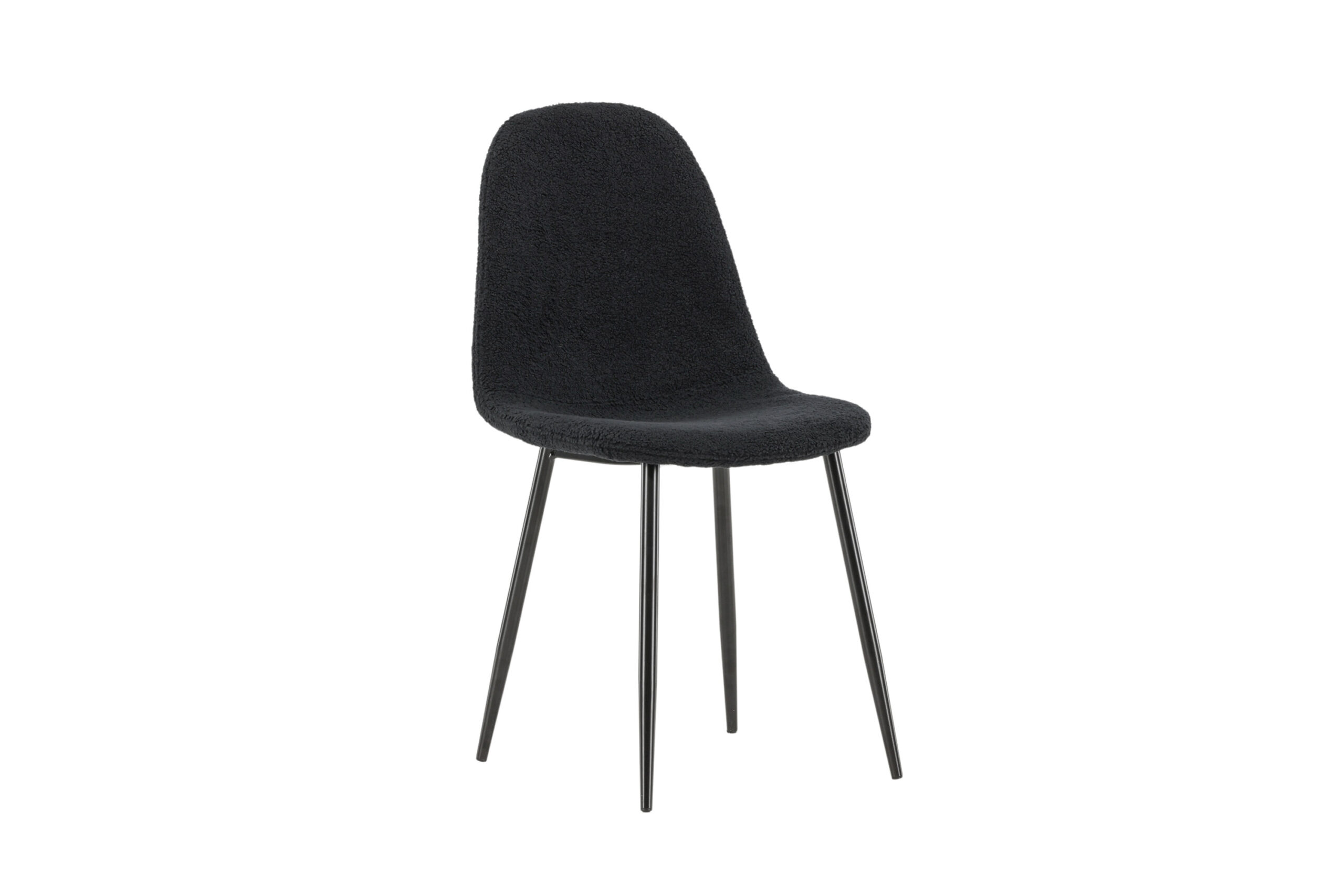 Venture Design Polar Spisebordsstol Sort Polyester Bamsestof Og Sort Stål