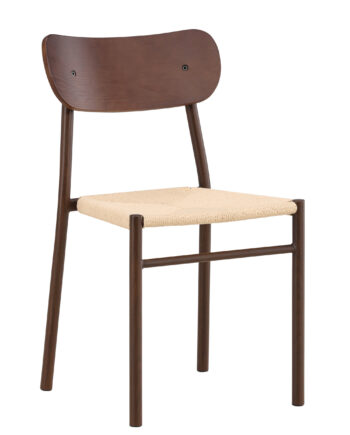 Venture Design Polly Spisebordsstol Beige Reb  Mocca Krydsfinér Og Stål