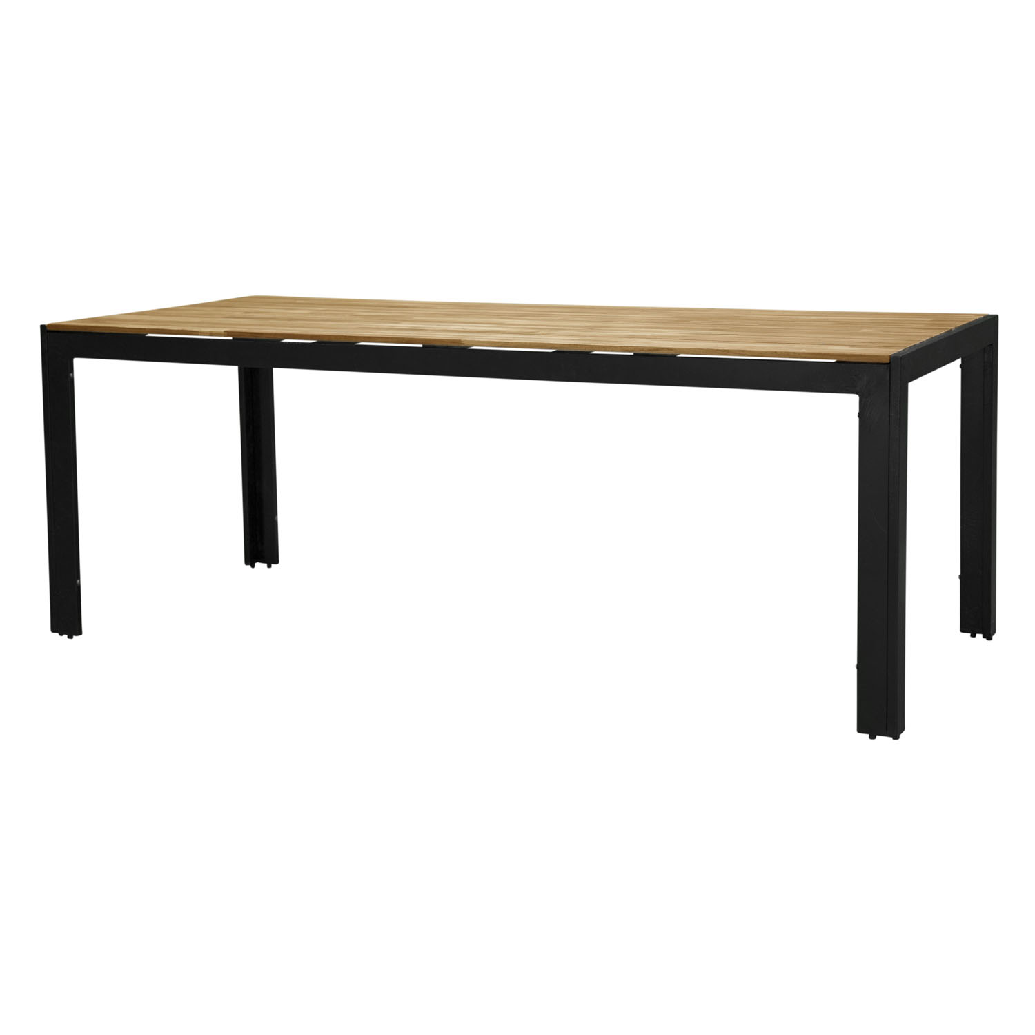 Venture Design Rektangulær Bois Havebord- Natur Akacietræ Og Sort Aluminium 200x100