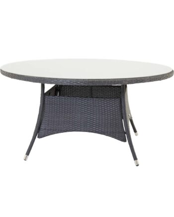 Venture Design Rund Volta Havebord Glas Og Sort Aluminium  ø150