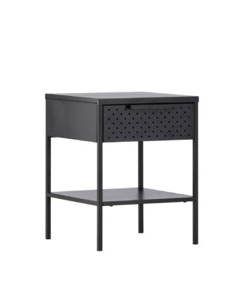 Venture Design Sacramento Sengebord       Hylde Og   Skuffe Sort Stål  40x40