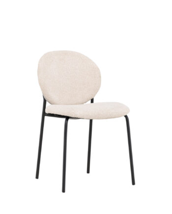 Venture Design Vault Spisebordsstol Beige Polyester Og Sort Stål
