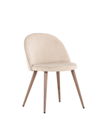 Venture Design Velvet Spisebordsstol Beige Polyester Fløjl Og Trælook Stål