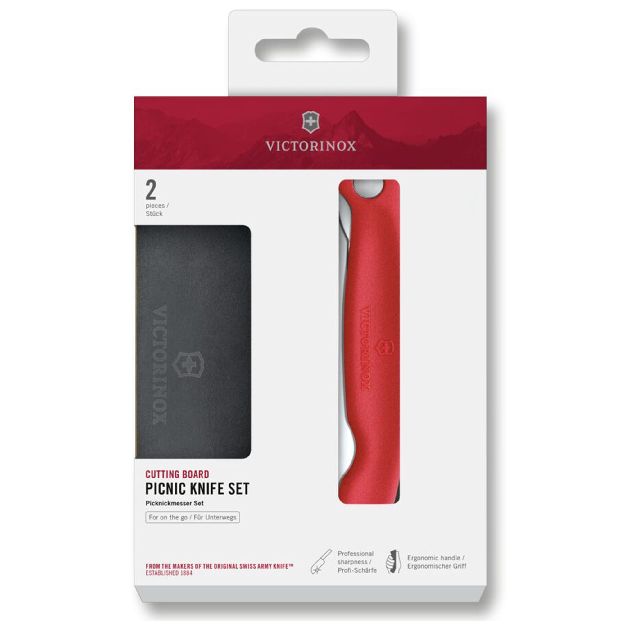 Victorinox Picnic Skærebræt Og Tomatkniv 11 Cm  Rød