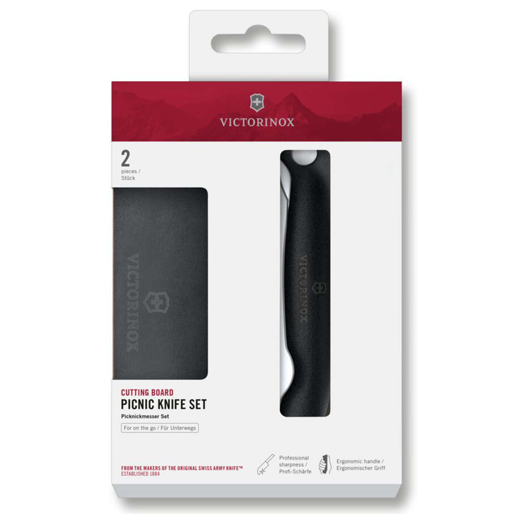 Victorinox Picnic Skærebræt Og Tomatkniv 11 Cm  Sort