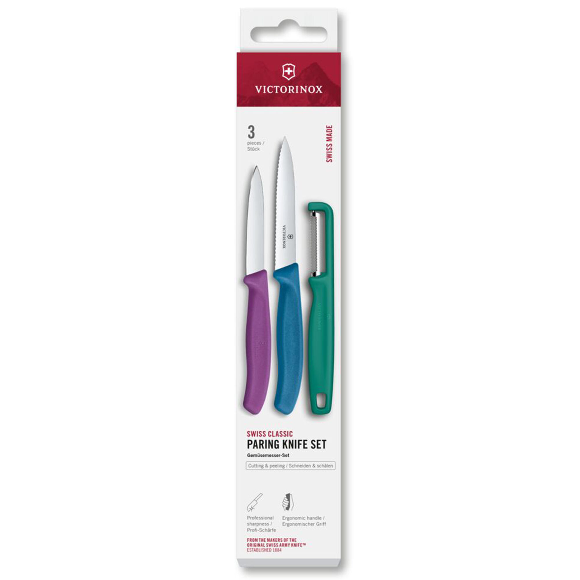 Victorinox Swiss Classic Urtekniv  Tomatkniv Og Kartoffelskræller  Grøn Blå Lilla
