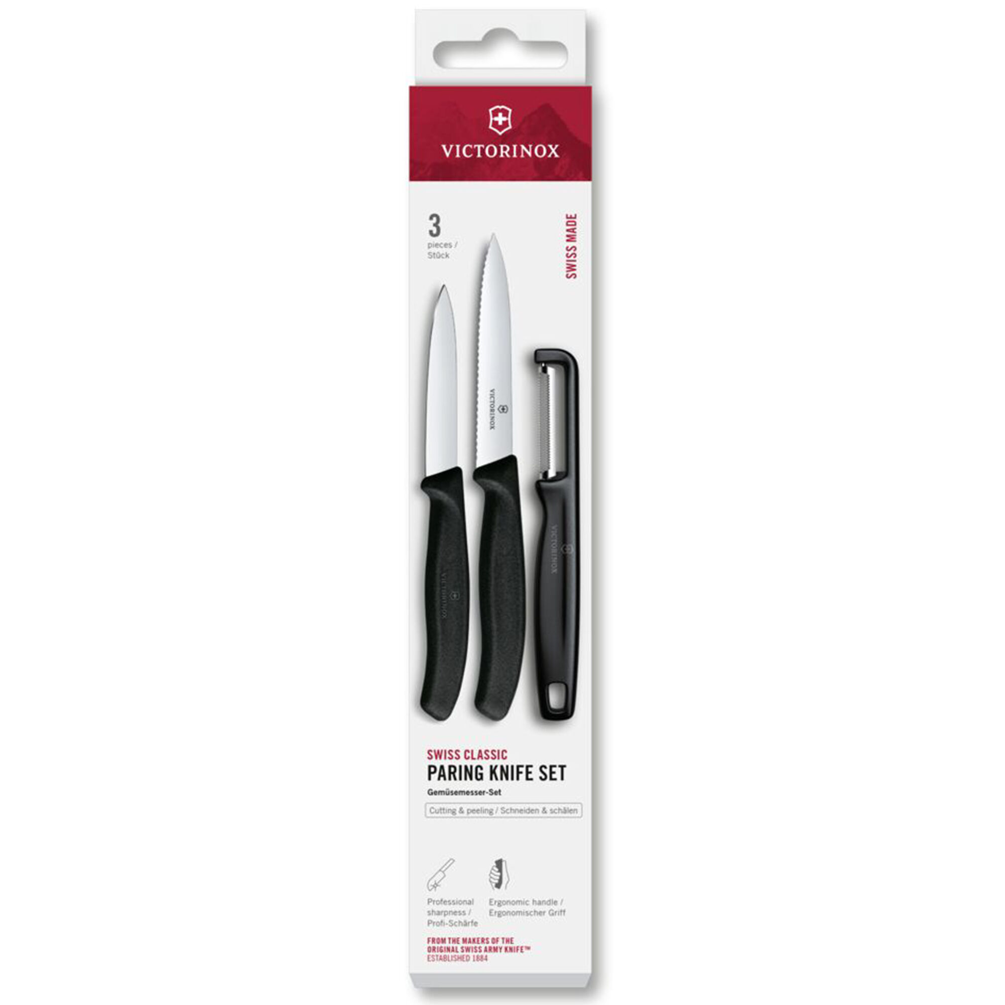 Victorinox Swiss Classic Urtekniv  Tomatkniv Og Kartoffelskræller  Sort