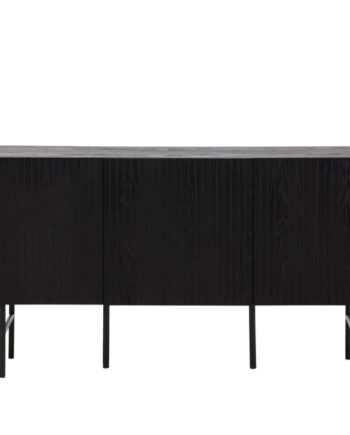 Vind Collection Björkön Skænk       Låger Og   Hylder Sort Finér Og Sort Stål  150x42
