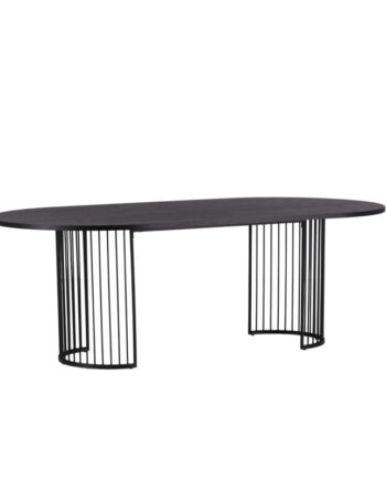 Vind Collection Hamneskär Spisebord  Oval Sort Finér Og Sort Stål  220x110