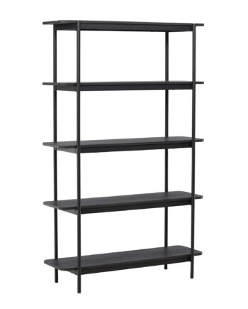 Vind Collection Heim Reol 190 Cm       Hylder Sort Mdf Og Stål