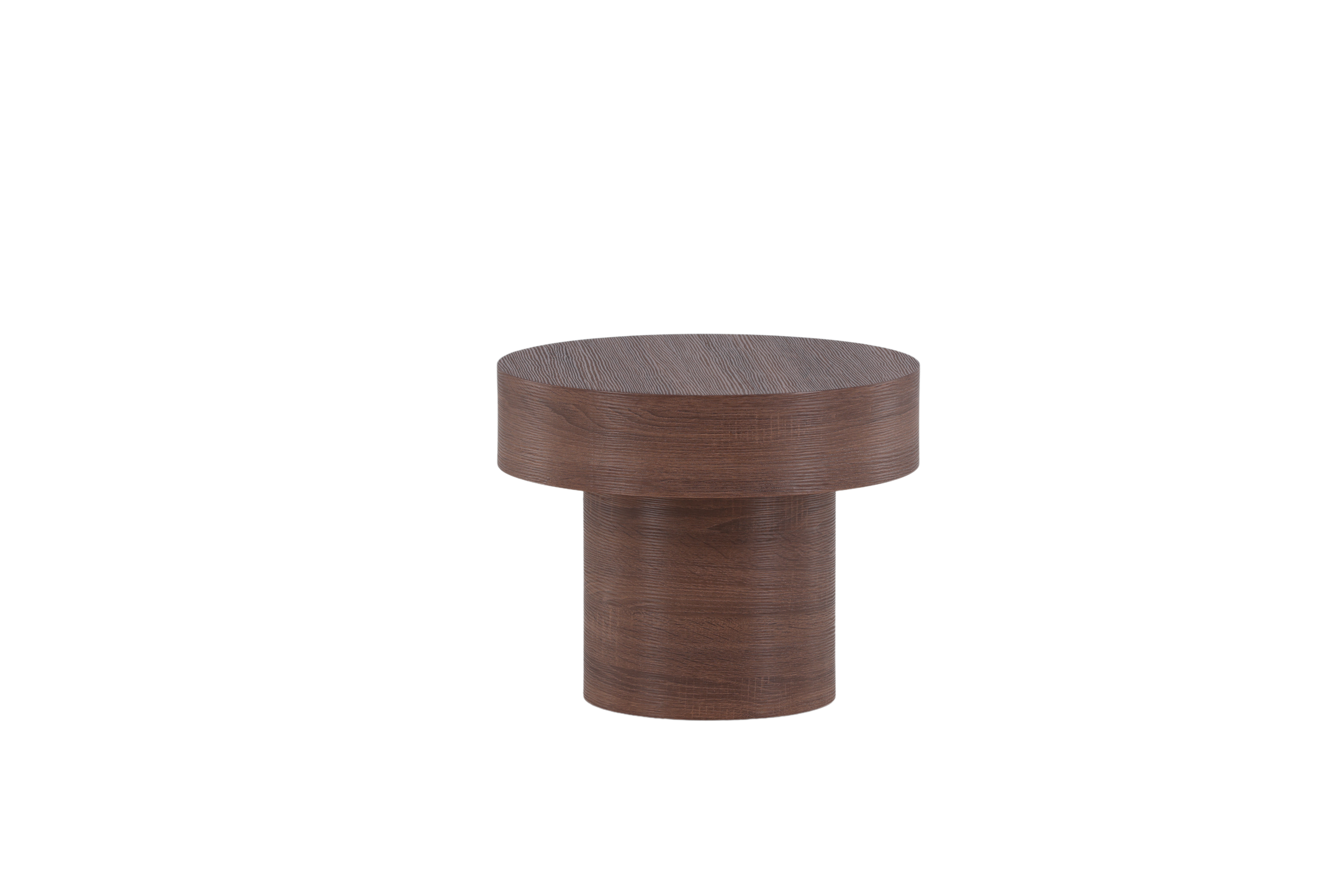 Vind Collection Malung Sidebord  Rund Mørkebrun Papir Laminat  ø50