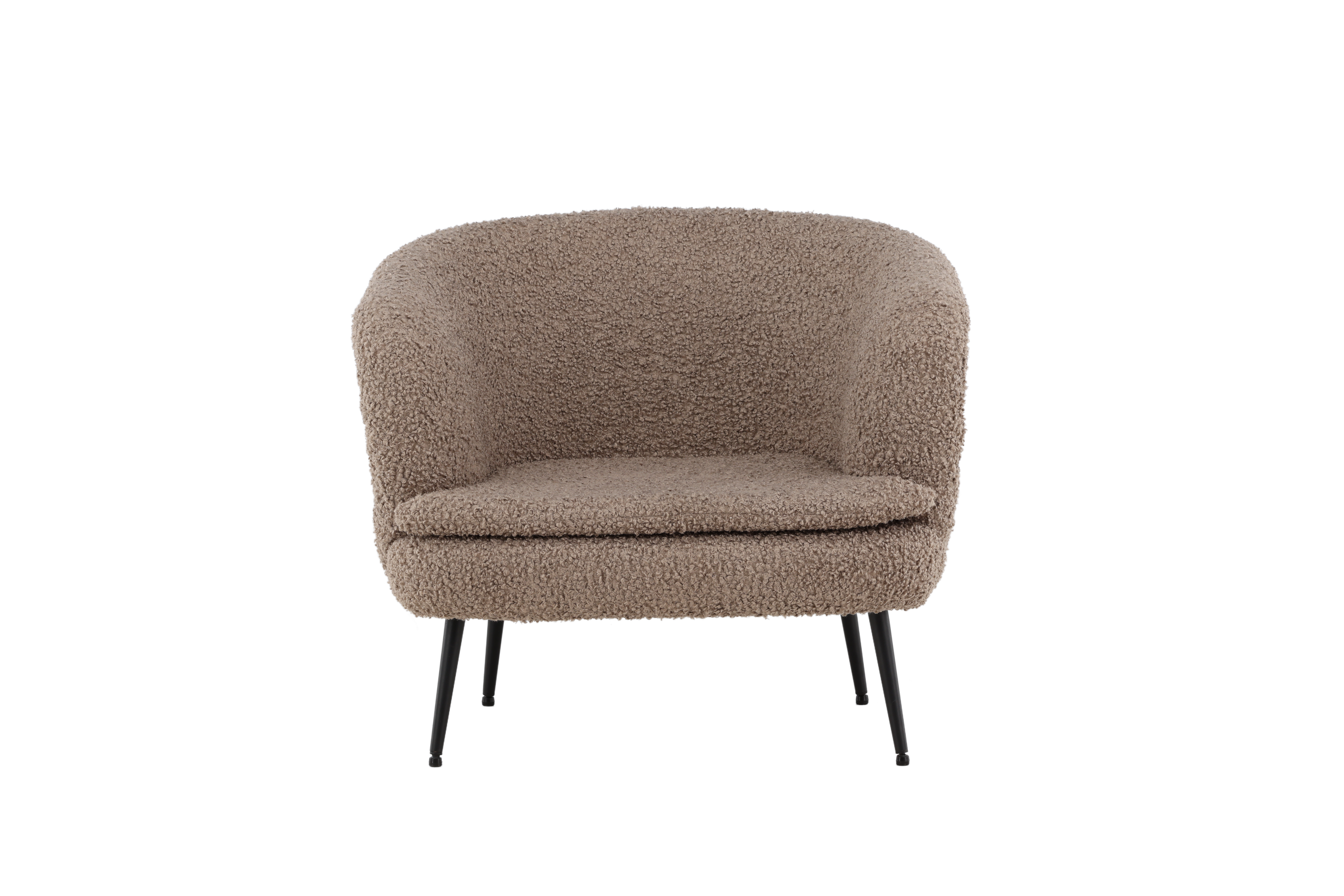 Vind Collection Nordkoster Lænestol     Armlæn Beige Bamsestof Polyester Og Sort Stål