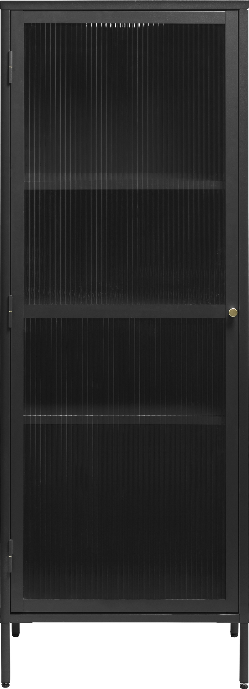 Vitrine- Og Displayskab Nordique Design Bronco H160ã 58ã 40 Cm Sort Stål-glas