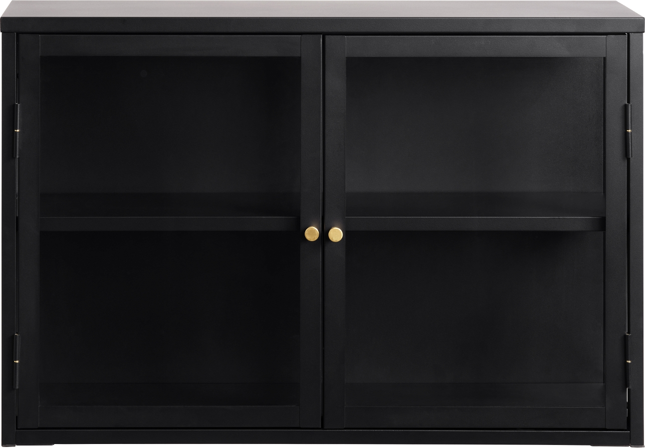 Vitrineskab Nordique Design Carmel  Sort Koldvalset Stål   Hærdet Glas H60ã B90 Cm
