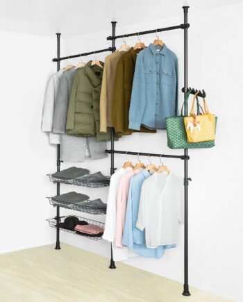 Walk-in Closet  Teleskopstativ  Tøjstativ  Garderobe  Sort