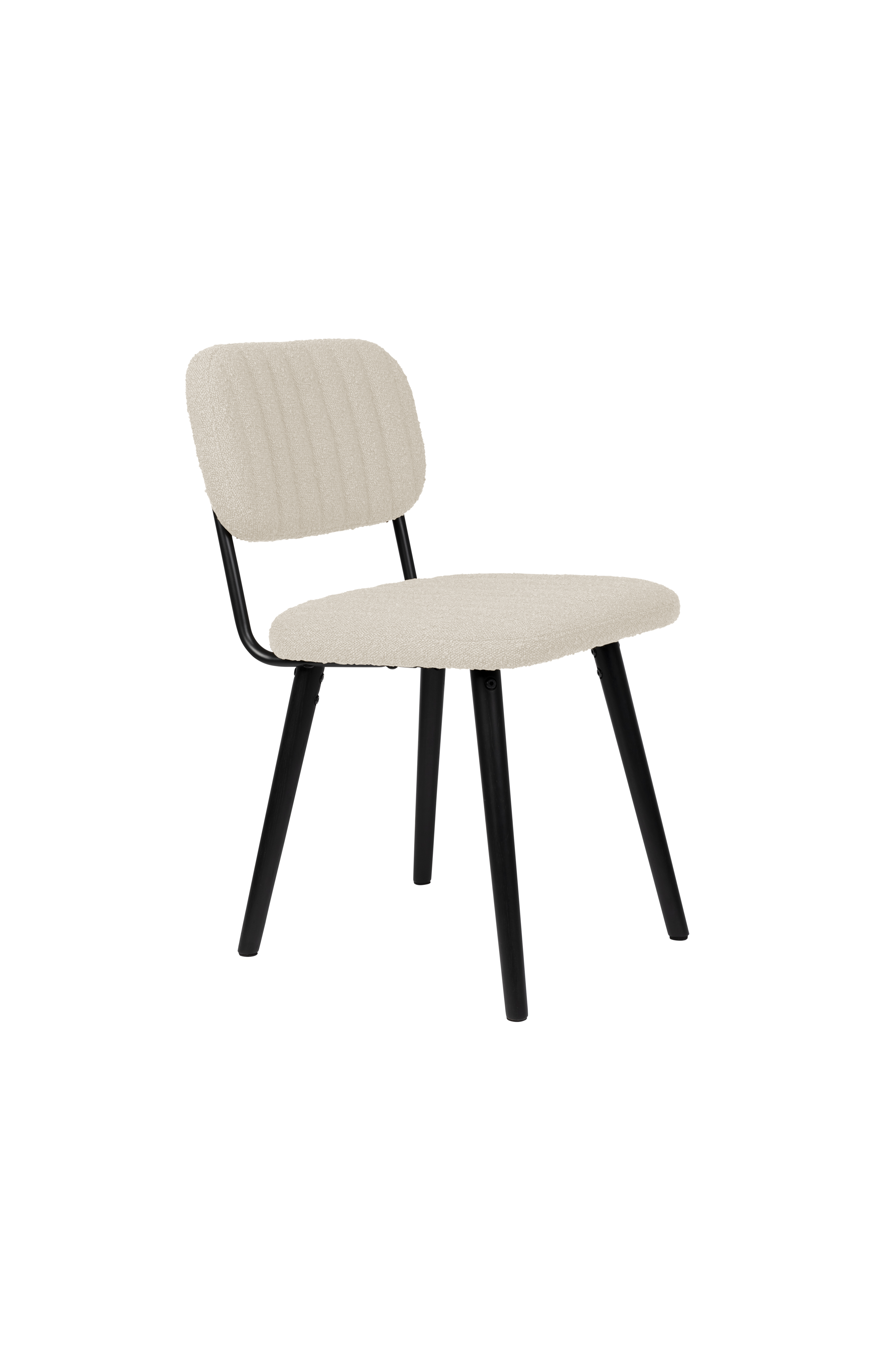 White Label Living Jake Spisebordsstol Offwhite Bouclé Og Egetræ
