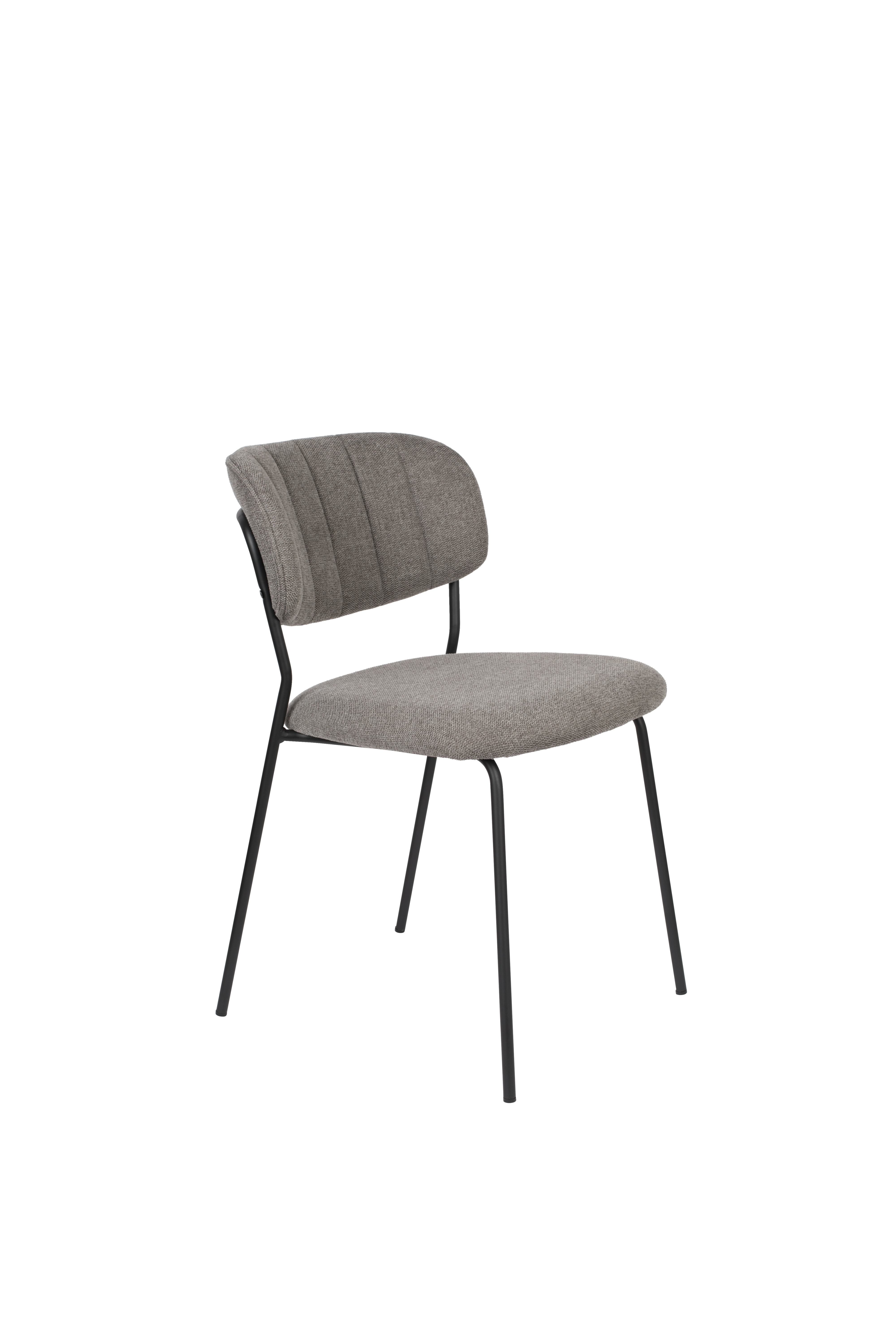 White Label Living Jolien Spisebordsstol Grå Polyester Nylon Og Sort Stål