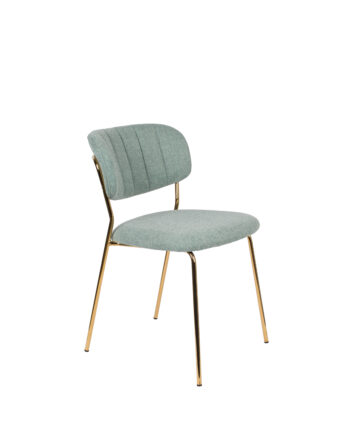 White Label Living Jolien Spisebordsstol Lysegrøn Polyester Nylon Og Guld Stål